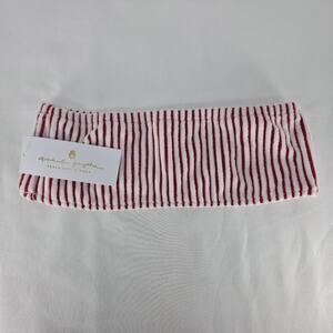 Spiritual Gangster Bahia Bandeau Bikini Top Red Stripe Size S Strapless Beach